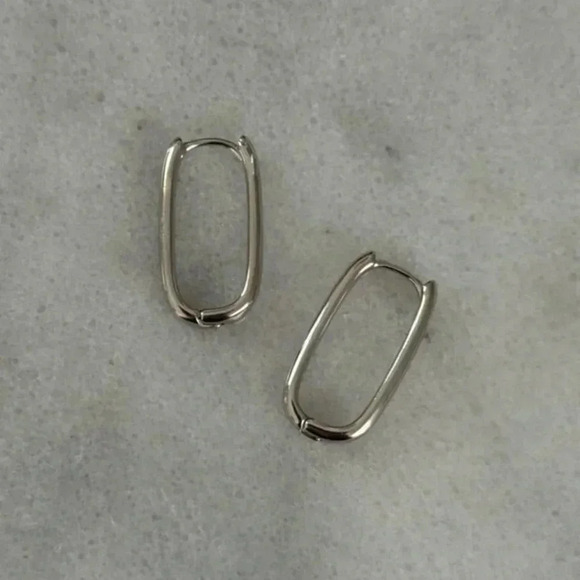 COPY - Sterling Silver Bella Oval Hoop Earrings 

Brand New - Picture 1 of 5